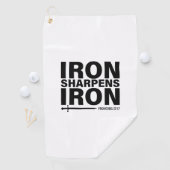 Iron Sharpens Iron White Golfhanddoek (Insitu)