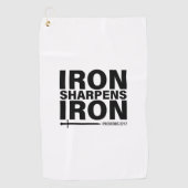 Iron Sharpens Iron White Golfhanddoek (Voorkant)