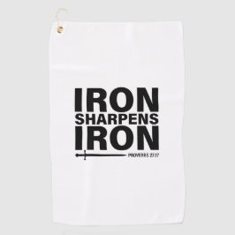Iron Sharpens Iron White Golfhanddoek