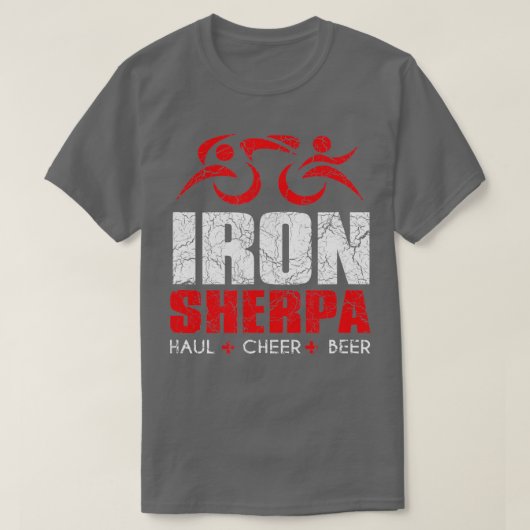 IRON SHERPA Triathlon Triatlete Geïnspireerd Haul T-shirt (Design voorkant)