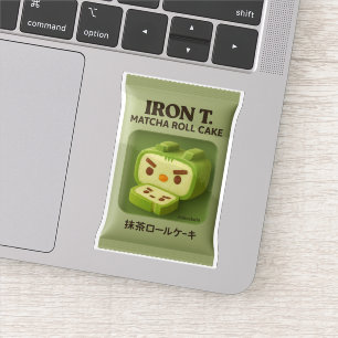 Iron T. Matcha Roll Cake: Japanse Snack Kunst Sticker