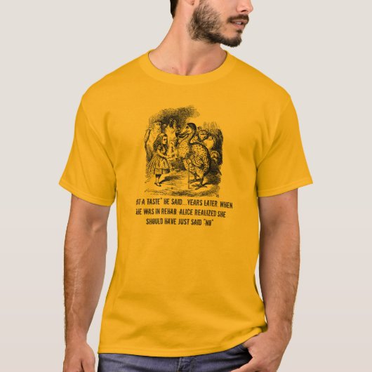 Ironic Alice (in Wonderland) Rehab Long Meve T T-shirt (Voorkant)