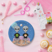 Ironic Aliens Papieren Bordje (Feest)