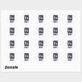 Ironic Chemical Element FE Irony Ronde Sticker (Vel)