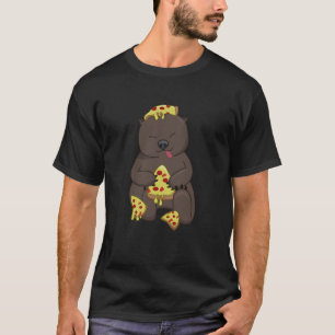 Ironic Wombat Eating Pizza Cute Rodent T-shirt