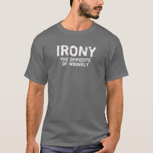 Ironie het tegenovergestelde van rimpelend shirt
