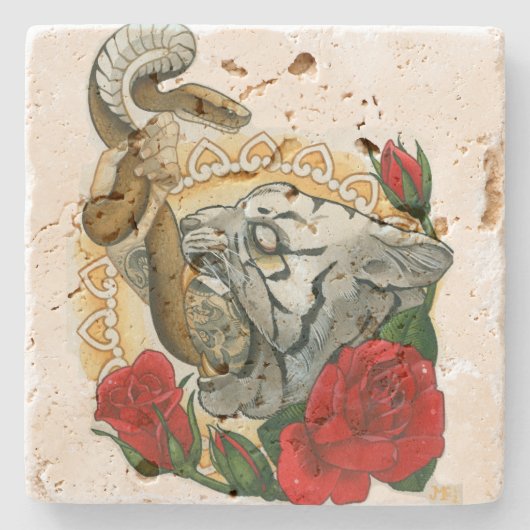 "ironie" stenen onderzetter (Voorkant)