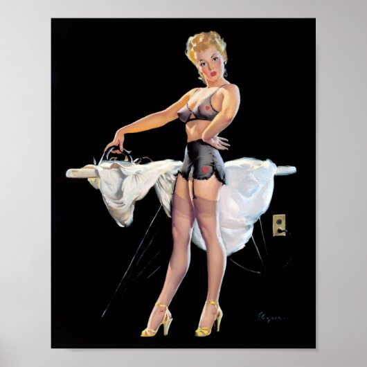 Ironing Pin Up Poster (Voorkant)