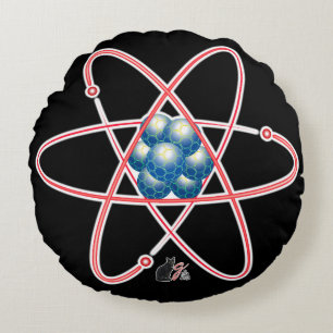 Ironisch atomair rond kussen