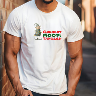 Ironische kerstelf verstrikt in lichtjes Vintage c T-shirt