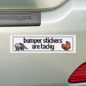 Ironische Pixelated Chicken Raccoon Grappige zin Bumpersticker (Op auto)