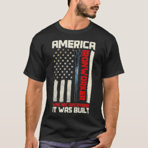 Ironwerker Rodbuster Patriot American Flag Metal W T-shirt