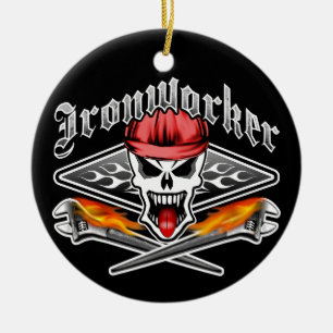 Ironwerker Skull en Spud Wrenches 2.1 Keramisch Ornament