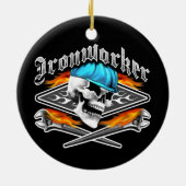 Ironwerker Skull en Spud Wrenches Keramisch Ornament (Achterkant)