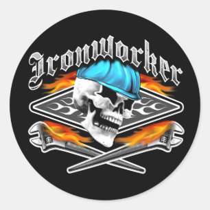 Ironwerker Skull en Spud Wrenches Ronde Sticker