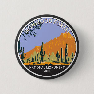 Ironwood Forest National Monument  Cirument Ronde Button 5,7 Cm