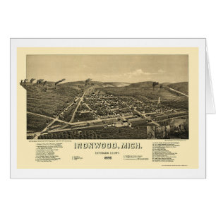 Ironwood, MI Panorama Map - 1886