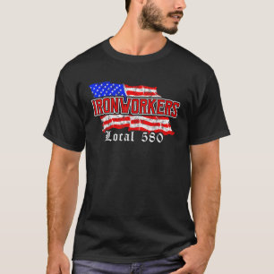 Ironworkers Lokale 580 NYC Amerikaanse vlag Patrio T-shirt
