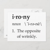 Irony Definition the tegengesteld of Wrinkly Briefkaart (Voorkant / Achterkant)