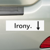 Irony onder bumpersticker (Op auto)