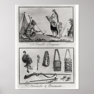 Iroquois, familie, wapens en siervoorwerpen poster