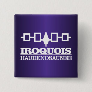Iroquois (Haudenosaunee) Vierkante Button 5,1 Cm