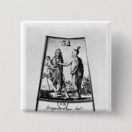 Iroquois Indians Vierkante Button 5,1 Cm (Voorkant)