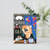 IRRASHAIMASE Chow papercut briefkaart (Staand voorkant)