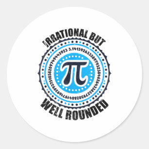 Irrationaal Maar Wel Rond 3,14 Pi Nummer Symbool M Ronde Sticker