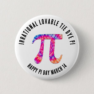 IRRATIONAL TIE DYE PI Happy Pi Day Ronde Button 5,7 Cm