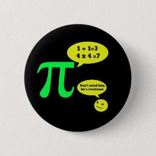 Irrationele Pi-Humor Ronde Button 5,7 Cm