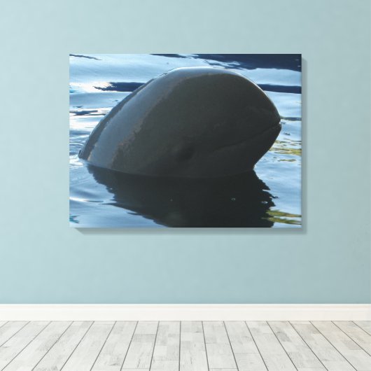 Irrawaddy Dolphin Peek-A-Boo Canvas Afdruk (Insitu (Houten vloer))