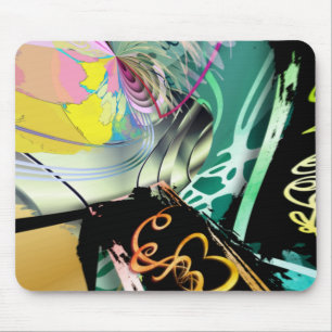 Irregular curved panorama of shapes and objects muismat
