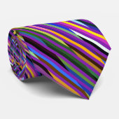 Irridicant Multicolored Stripes Stropdas (Opgerold)
