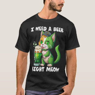IRSE BIERKAT ST. PATRICK'S DAG DRINKENDE KAT 4 T-SHIRT
