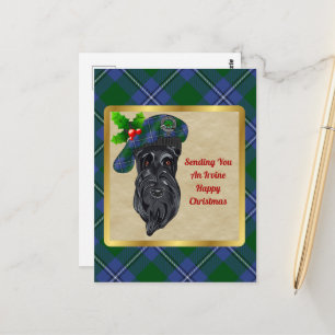 Irvine Clan Badge & Tartan Kerstmis Briefkaart
