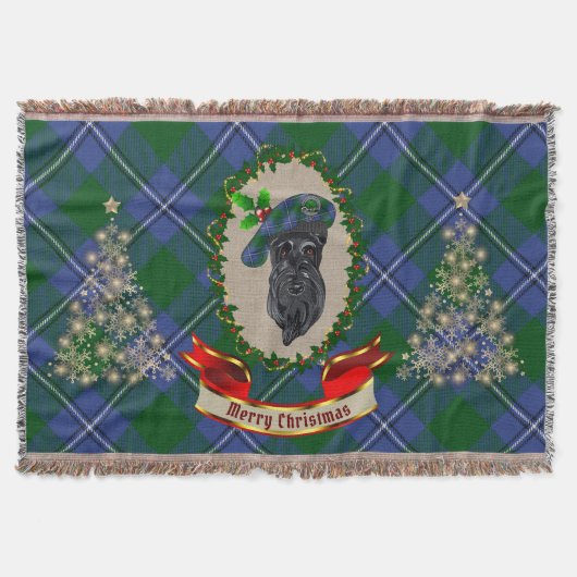 Irvine Scottie Dog Kerstmis Throw Blanket Deken (Voorkant)