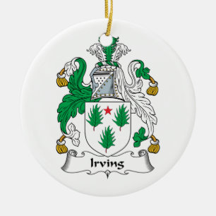 Irving Family Crest Keramisch Ornament