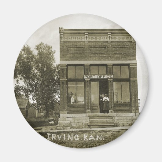 IRVING KANSAS POST KANTOOR FOTO MARSHALL COUNTY MAGNEET (Voorkant)