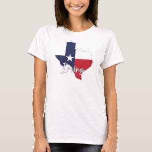 Irving, Texas Vlag Kaart Dames Wit T-shirt