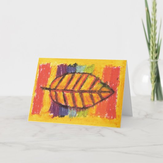 IRW Kinderkunstwerk - Leaf Thank You Card Bedankkaart (Voorkant)