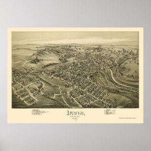 Irwin, PA Panoramic Map - 1897 Poster