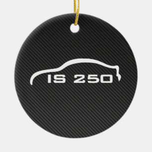 IS250 White Silhouette Logo met Faux Carbon Keramisch Ornament