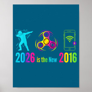 Is 2016 Retro Nostalgie Wijnstokken Decennium Poster