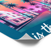 Is 2016 Retro Synthwave Auto Esthetiek Poster (Hoek)
