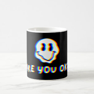 Is Alles Ok? Vaporwave Esthetiek Glitch Smiley Gez Koffiemok