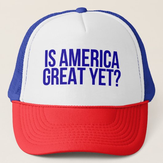 "Is Amerika al groot?" Hat Trucker Pet (Voorkant)