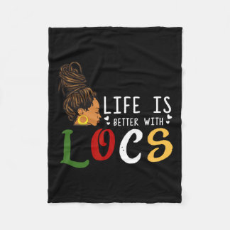Is beter met Loc'd's Meisje Dreadlocks Zwart Vrouw Fleece Deken