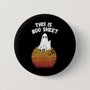 Is Boo Sheet Ghost Retro Halloween Eenvoudige Kost Ronde Button 5,7 Cm