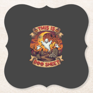 Is Boo Sheet Halloween Geest Kerkhof Pompoenen_1 Kartonnen Onderzetters